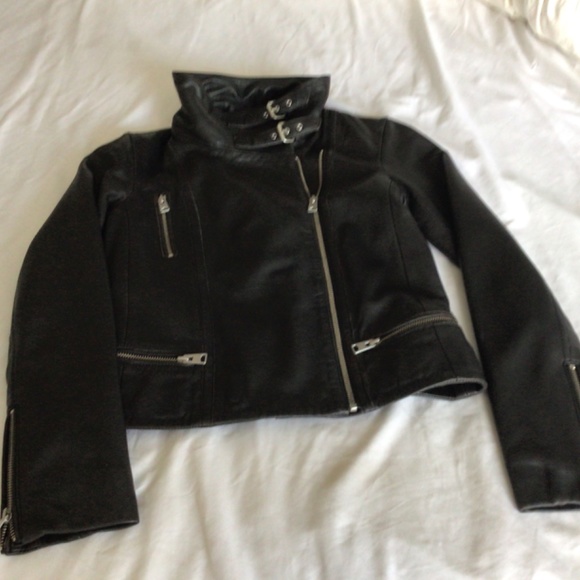 ALLSAINTS black leather jacket - Picture 2 of 6